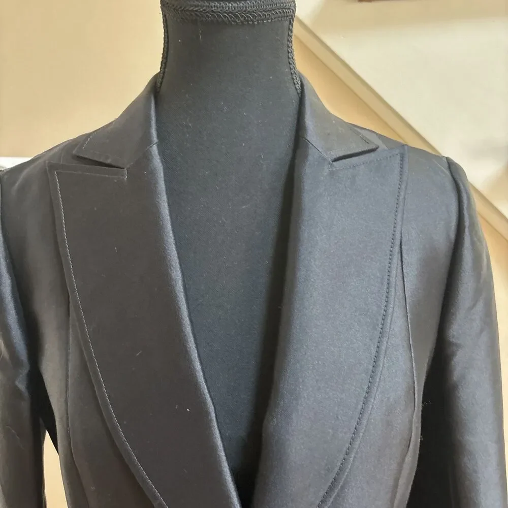 Women’s Tory Burch Classic Wool Silk Black Blazer Capsule Wardrobe Piece Size 4